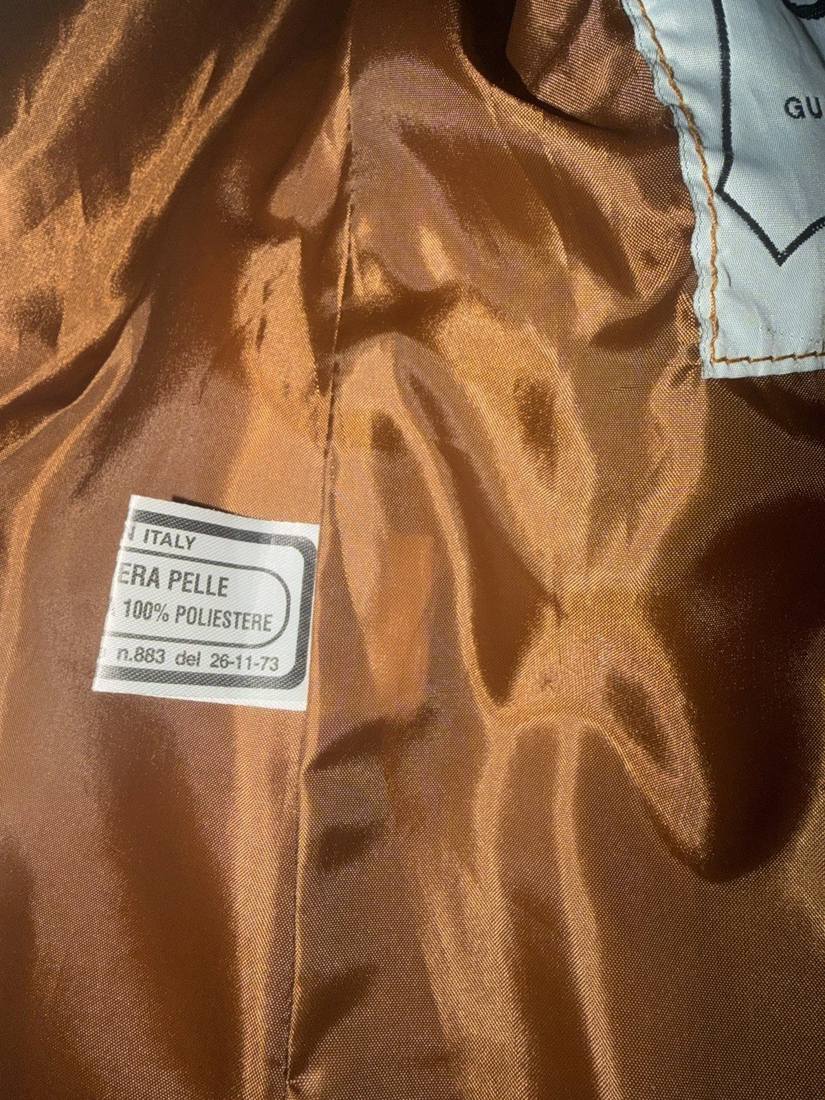 Italian Leather Men’s Vera Pelle Firenze Leather Jacket Brown HTF Size 46 image 5