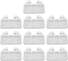 Set of 10 White Plastic Drawer Guides, Sturdy Rear Drawer Replacement Brackets w