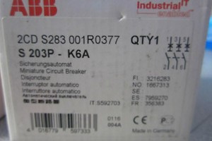 New Abb S3p K6a Circuit Breaker S3pk6a Ebay