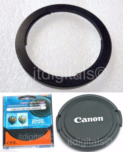 Metal Filter Adapter As FA-DC67A + UV+ Lens Cap Canon SX30 IS SX30IS Camera U&S - Picture 1 of 5