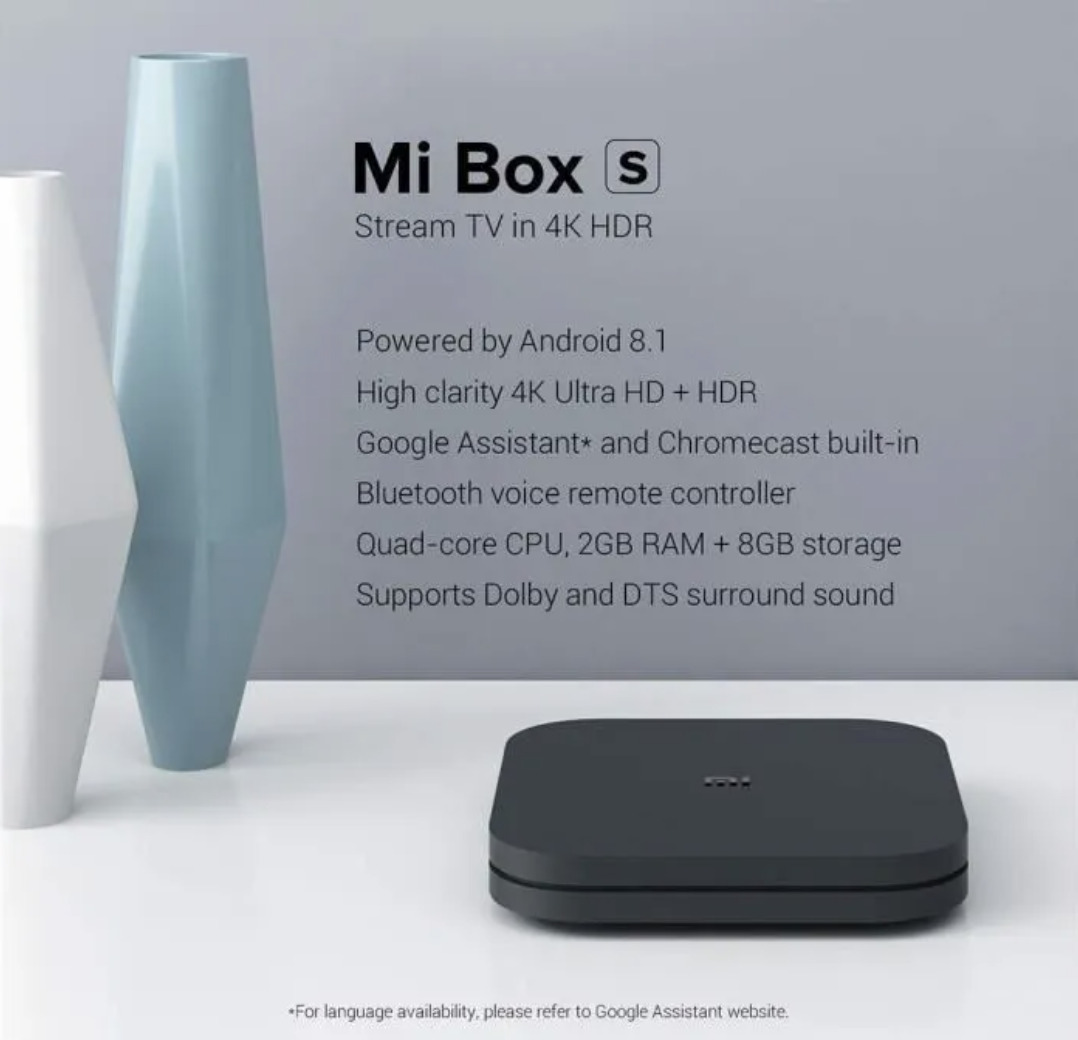 Xiaomi Mi Box S Android TV with Google Assistant Remote Streaming