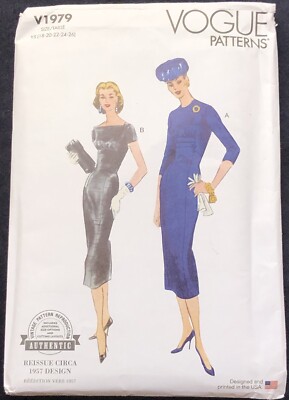 Vogue Pattern V1979 1950s Misses Dress  Sizes 18-26