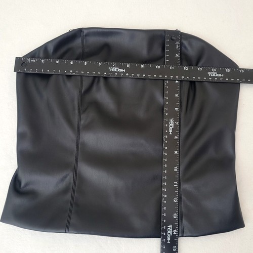 Sincerely Jules Black Faux Leather Stretchy Zippered Corset Top Size Large NWT - Imagen 8 de 8
