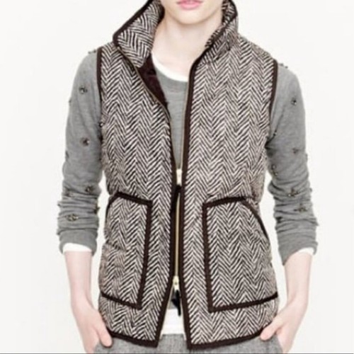 J Crew Factory herringbone puffer vest