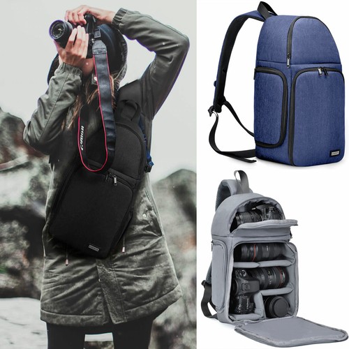 Zaino zainetto CADEN borsa porta DSLR treppiedi fotocamera accessori  obiettivo | eBay