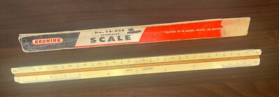 Vintage Bruning Triangular Scale No. 72-826 Engineer Architect Draftsman