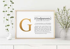 GODPARENTS Definition Art Foil Print