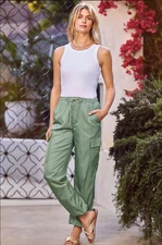 MICHAEL STARS WHITE ULTRA RIB NOLA WIDE BINDING TANK TOP (L) NWT $68