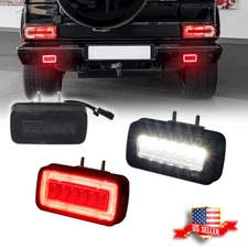 SMOKED LENS LED REAR BUMPER REVERSE FOG LAMPS For 2002-18 MERCEDES G CLASS W463