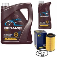 MotoröL Set Mannol 5W-30 Ceramic Plus 6 Liter + ÖLfilter FüR BMW 3Er Opel Saab