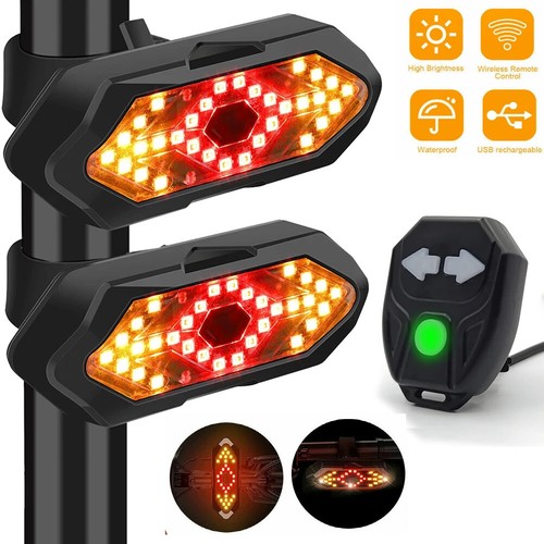 Bike Tail Light with Turn Signals Wireless Remote Control Led Bicycle Rear Light
