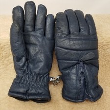 VTG Conroy Ladies Medium Leather Fiber Insulated Mittens Gloves Taiwan Zip Used