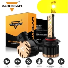 AUXBEAM CANBUS 9005 HB3 LED Headlight 3000K Bulb Conversion Kit High Beam Bright