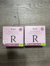 ( 2 ) Rael Tampons Made With Organic Cotton BPA-Free - 18 COUNT. Ea. Box Super