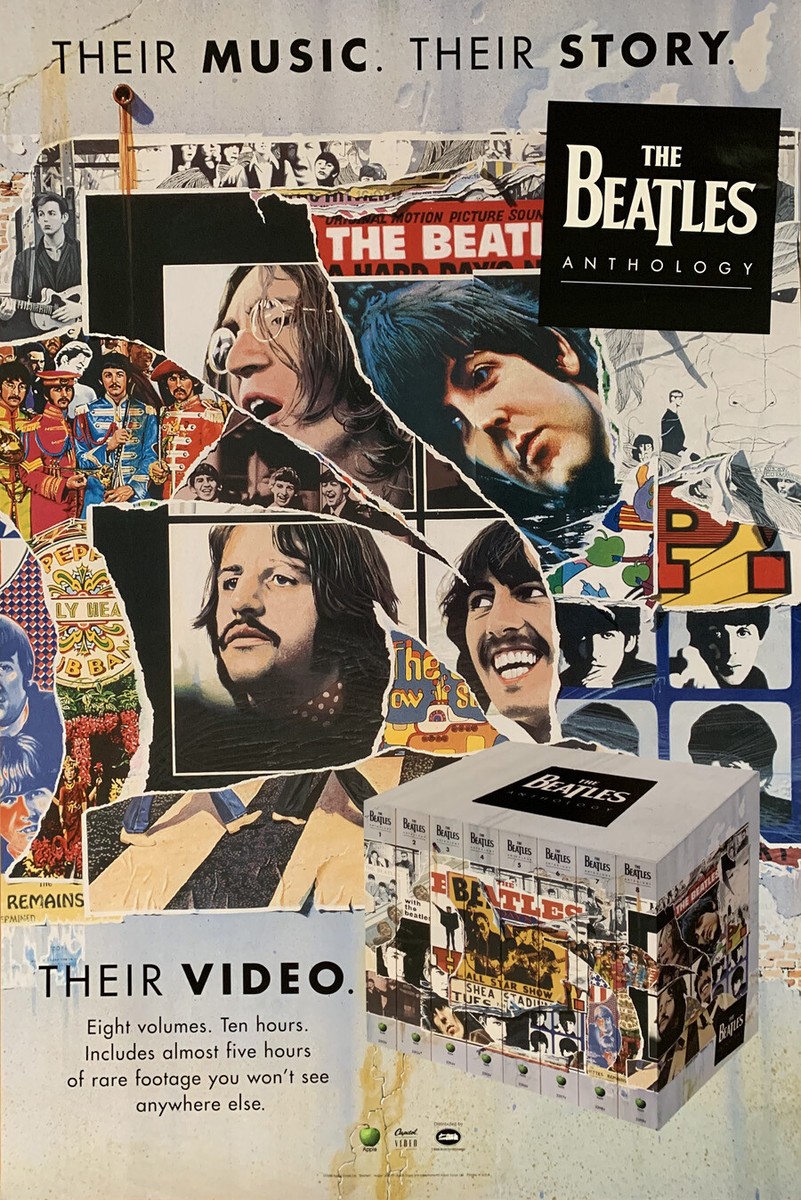 John Lennon & The Beatles 限定版ポスター BEATLES ANTHOLOGY MUSIC MOVIE POSTER 2 Sided RARE ORIGINAL