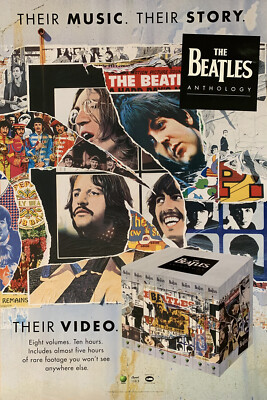 John Lennon & The Beatles 限定版ポスター BEATLES ANTHOLOGY MUSIC MOVIE POSTER 2 Sided RARE ORIGINAL