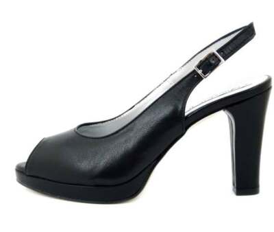 Sandals Woman Elegant Leather Black Heel High Platform Plant Comfortable Made IN