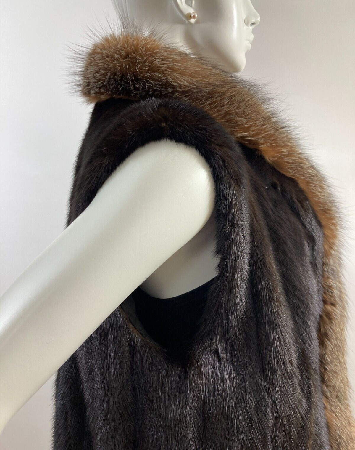 SZ XL - Beautiful Dark Brown Extra Long Mink Fur … - image 9