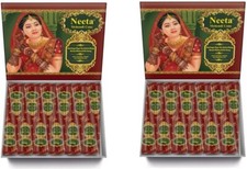 24 x Neeta Henna Cones Dark Brown Natural Mehndi Temporary Tattoo Natural Henna