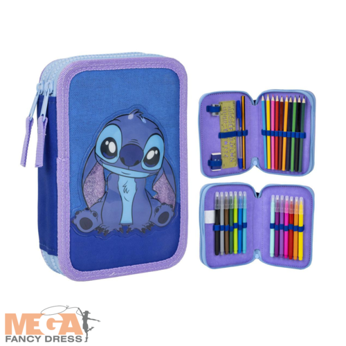 Official Disney Lilo & Stitch Pencil Case with Accessories Pens Back To School