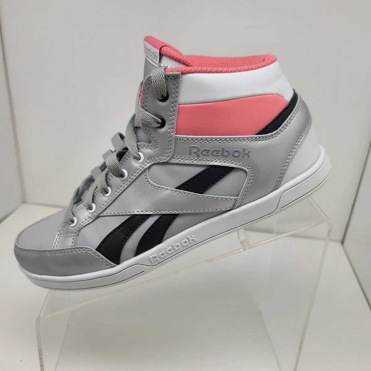 Silver reebok high clearance tops
