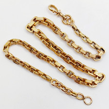 Chaîne giletière de montre antique or 18k et fermoir mousqueton (circa 1900)