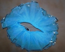 NWT 3 LAYER ORGANDY TUTU 4906 Wolff Fording Copen Blue w/Silver Sequin trim