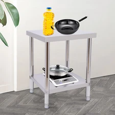 Stainless Steel Work Table 24x18in Commercial Kitchen Equipment Food Prep Table