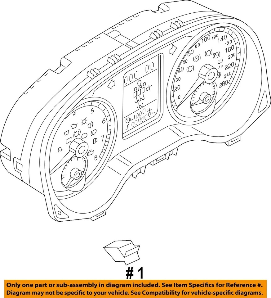 Volkswagen Passat 2012 velocímetro calibre OEM plateado 153 k millas usado Foto 4 de 4