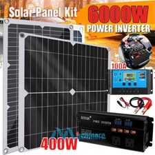 6000W Complete Solar Panel Kit with Controller & Inverter 110V Home Grid System