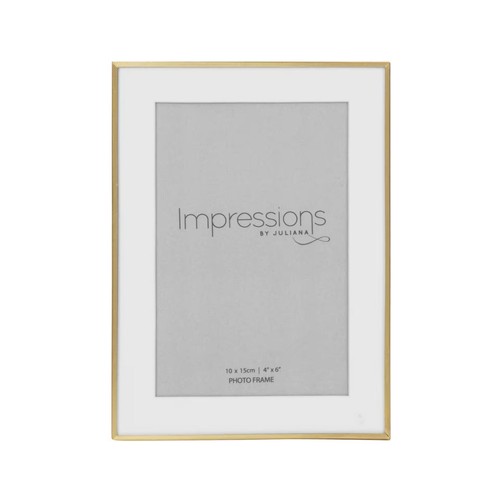 Photo Picture Frame Aluminium Brushed Brass Fine Gold Photo Frames 4x4"6x4"7x5" - Picture 5 of 9