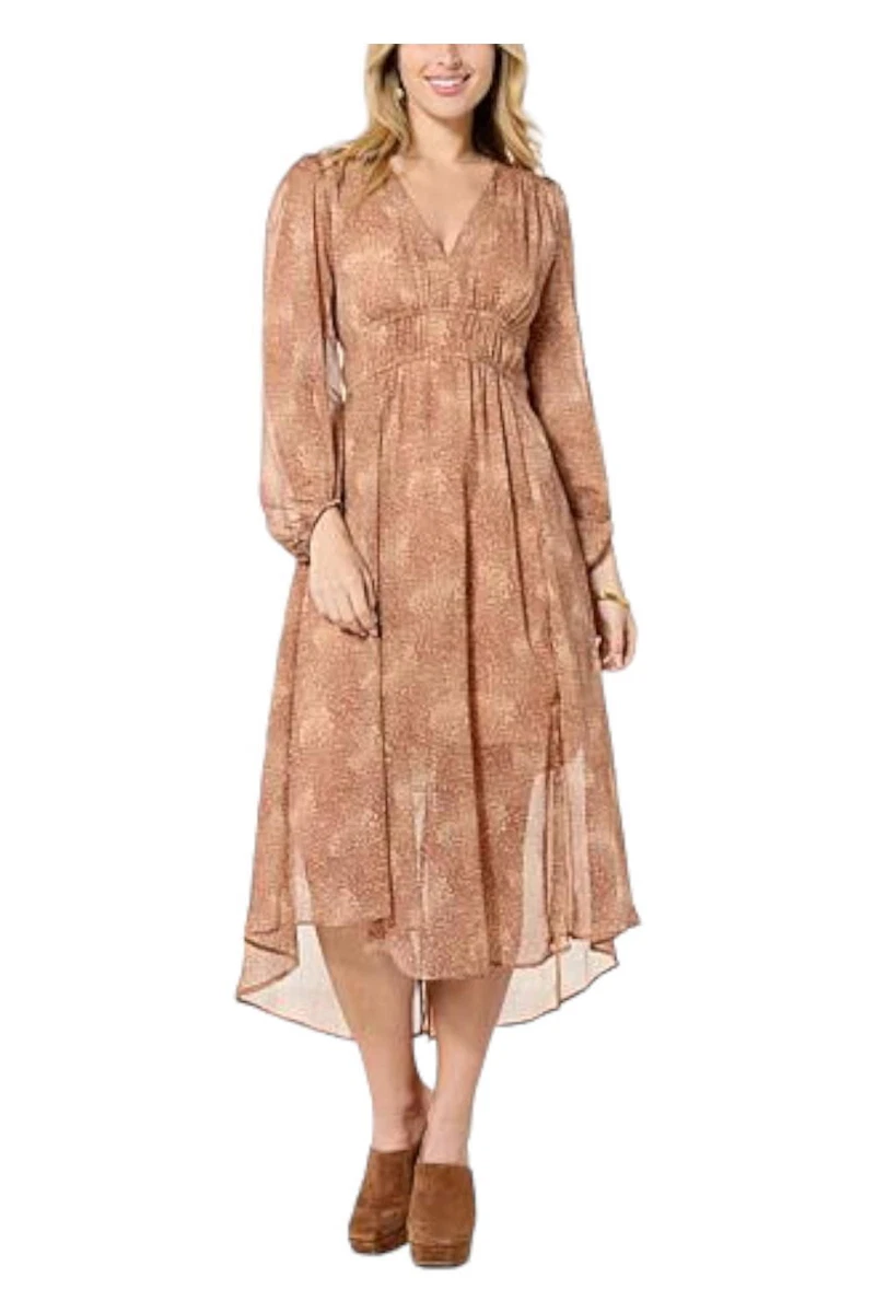 Jessica Simpson Bonita Chiffon Dress Winding Leopard