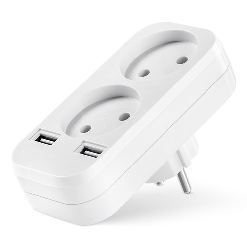 USB output socket European 2A With Dual Adapter dual 5V style Plug white - Picture 6 of 8