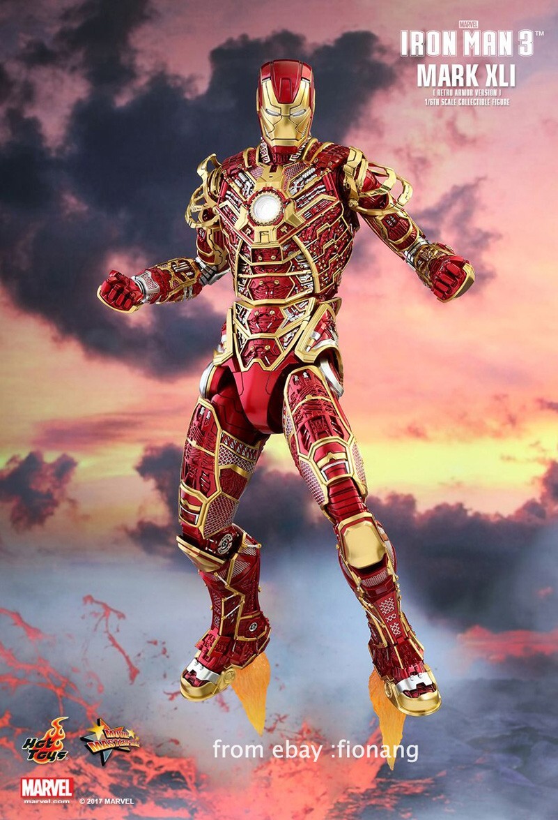 HotToys HT 1/6 Iron Man MK41 Vintage Red Armor Red Bone MMS412 | eBay