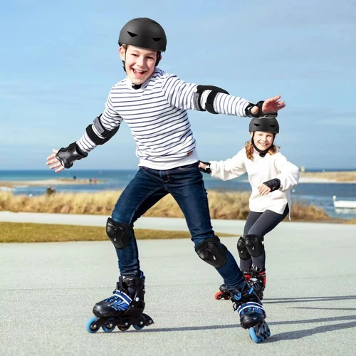 6Stk Schutzausrüstung Set Protektoren Kinder Knieschoner Schoner Inline Skates!! - Bild 27 von 49