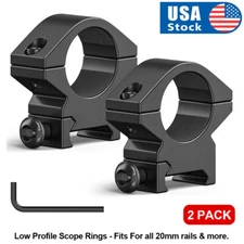 Scope Rings Low Profile Rifle Scope Mount 1"inch Ring for 20/21mm Picatinny Rail