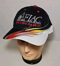 Aflac Car Racing Ball Cap Hat "Aflac Driven To Win" With Embroidered Flames