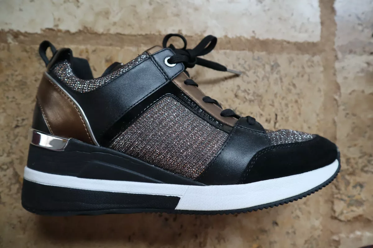 Michael michael kors casey logo tape leather sneaker discount