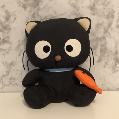 Vintage Sanrio Chococat Plush Bendable Tail Holding Fish Smooth Nylon NWT 1998