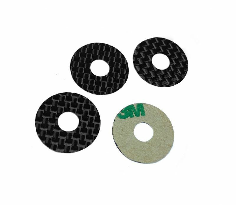 1UP Racing - Carbon Fiber Body Washers Adhesive Backed 5mm Post (4pcs)