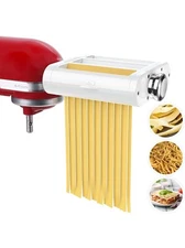 Pasta Maker Attachment for Kitchenaid Mixers, Noodle Maker 3 in 1 Set of Pasta