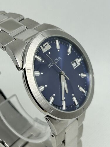 BULOVA CLASSIC 96B220 QUARTZ MEN'S BLUE DIAL, STAINLESS STEEL WATCH Case 43mm - Picture 4 of 9