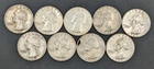 Lot of 9 Silver Washington Quarters 1960 - 1963 P & D Mint 90% Junk Silver
