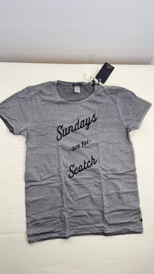 #ad #ad Scotch amp; Soda Graphic T Shirt quot;Sundays Are For Scotchquot; Gray Casual Summer Tee NW $23.99