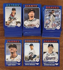 2024 Topps Heritage Dark Blue Border 199 Card Lot  Almost Complete Set See List