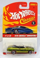 HOT WHEELS CLASSICS SERIES 2 1970 GREEN CHEVELLE CONVERTIBLE 2005
