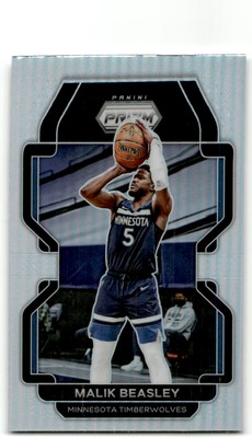 2021-22 Panini Prizm #98 Malik Beasley Silver Wave Minnesota Timberwolves