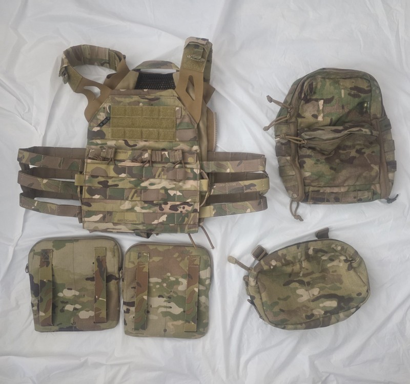 Crye Precision Multicam 2.0 JPC Plate Carrier w AVS Placard Mini Map Pouches Lot