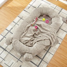 71''x45''x12''Human Size Dog Bed, Blanket, Storage Pockets, Portable Handle