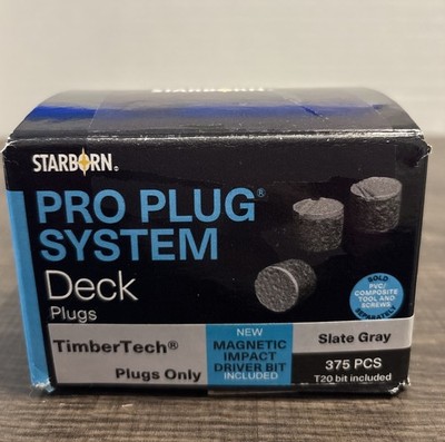 Pro Plug System for Timbertech Slate Gray 375 Plugs for 100 Sq Ft